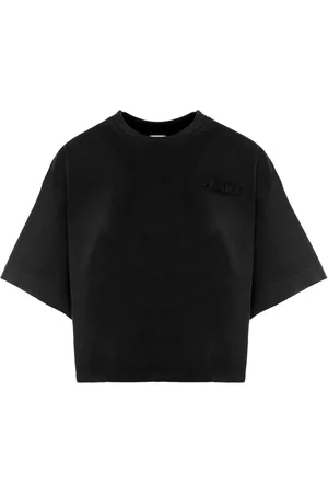 Autry Top, Dame, Sort, S, Bomuld, Sort Bomuld Logo T-shirt Kort Ærme
