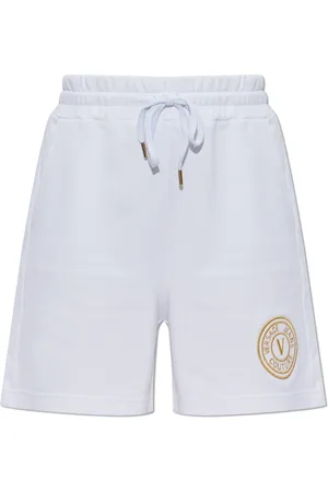 VERSACE Shorts, Dame, Hvid, M, Bomuld, Shorts med broderet logo