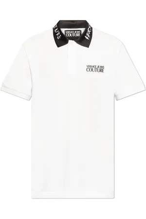 VERSACE Top, Herre, Hvid, XL, Bomuld, Polo med trykt logo