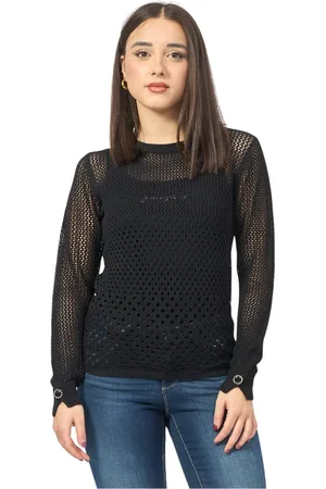 Fracomina Strik, Dame, Sort, XS, Uld, Sort Sweater Regular Fit Langærmet