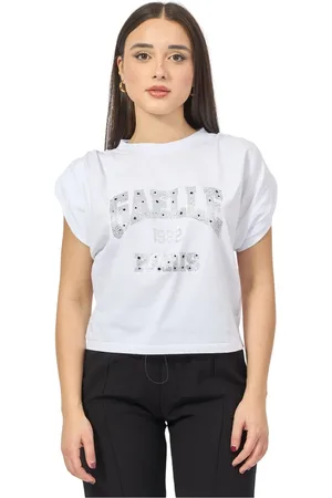 GAËLLE Top, Dame, Hvid, XS, Uld, Hvid Kvinders T-shirt med Paillet Logo