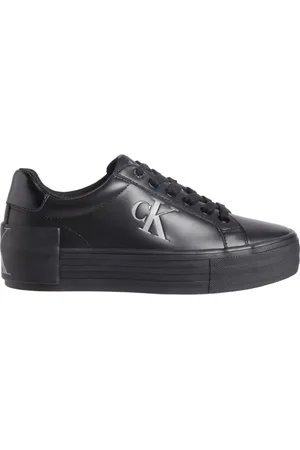 Calvin Klein Sko, Dame, Sort, 40 EU, Læder, Sort Flatform Sneakers Kvinder
