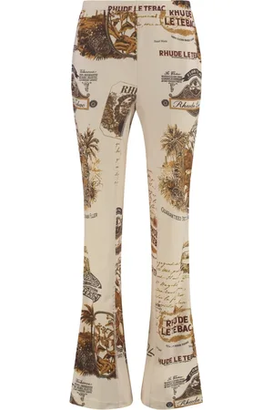 Rhude Bukser, Dame, , L, Uld, Flared Bukser med Elastisk Talje