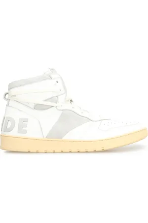 Rhude Sko, Herre, Hvid, 45 EU, Læder, Vintage Læder High-Top Sneakers
