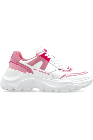 VERSACE Sko, Dame, Lyserød, 39 EU, Tyl, Sneakers med trykt logo