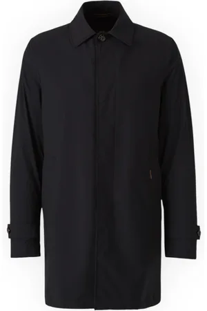MOORER Frakke, Herre, Sort, 3XL, Uld, Stilfuld Trench Coat med Vittor-Ac