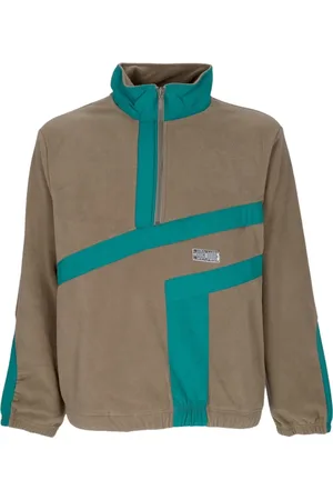 Huf Jakke, Herre, Grøn, M, Uld, Kvart Lynlås Polar Fleece Sweatshirt Oliven