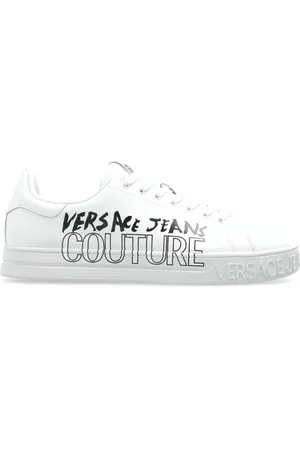 VERSACE Sko, Herre, Hvid, 44 EU, Uld, Sneakers med trykt logo