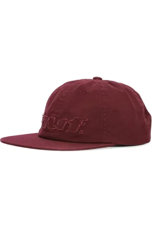 Huf Tilbehør, unisex, Rød, ONE SIZE, Bomuld, Flad skygge 5-panel hat med logo