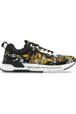VERSACE Sko, Herre, Sort, 44 EU, Uld, Sneakers med barocco print