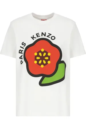 Kenzo Top, Dame, Hvid, XS, Bomuld, Hvid bomulds T-shirt med logo print