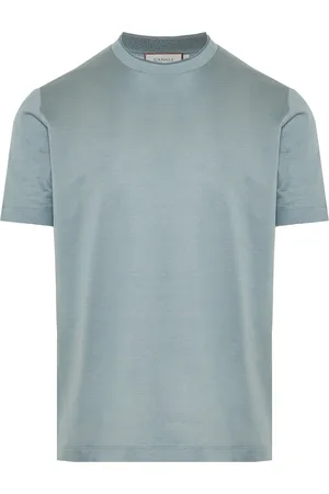 CANALI Top, Herre, Grøn, 3XL, Bomuld, Italiensk bomulds T-shirt