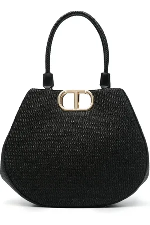 Twin-Set Taske, Dame, Sort, ONE SIZE, Vævet Håndtag Tote Taske Sort