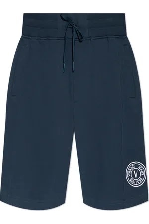VERSACE Shorts, Herre, Blå, L, Bomuld, Shorts med broderet logo