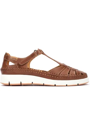 Pikolinos Sko, Dame, Brun, 41 EU, Læder, Brun læderkile sandalkollektion