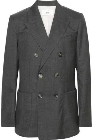 Ami Jakke, Herre, Grå, L, Uld, Dobbeltbrystet Blazer