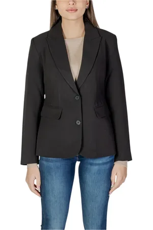 ONLY Jakke, Dame, Sort, XS, Polyester, Sort Knappet Blazer Langærmet Revers