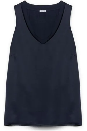 Fiorella rubino Top, Dame, Blå, M, Polyester, Top i to med V-udskæring