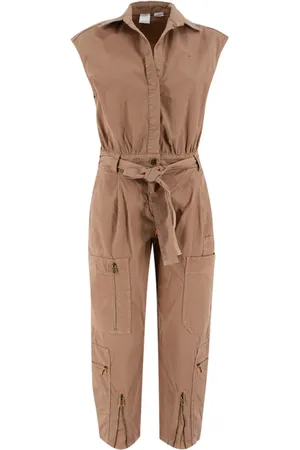 Pinko Jumpsuits & Playsuits, Dame, Sort, M, Bomuld, Ærmeløs Stretch Bomuld Overall med lynlåslommer
