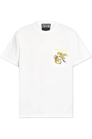 VERSACE Top, Herre, Hvid, XL, Bomuld, T-shirt med lomme