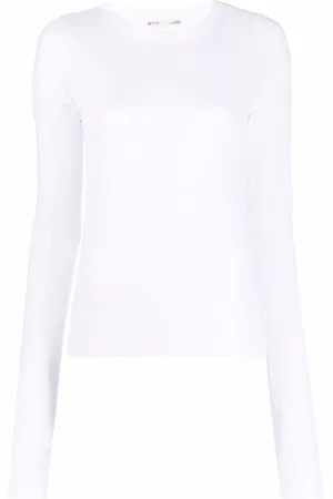 BITE Top, Dame, Hvid, XS, Bomuld, Hvid Bomuld Crew Neck T-shirt