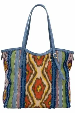 CLARIS VIROT Taske, Dame, Flerfarvet, ONE SIZE, Uld, Farverig Patchwork Tote Taske