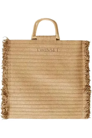 Twin-Set Taske, Dame, , ONE SIZE, Bambus, Flettet Spiral Shopper Taske
