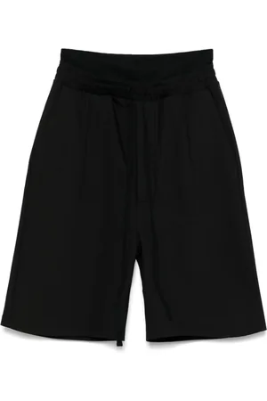 THOM KROM Shorts, Herre, Sort, S, Sort Lagdelt Snørebåndsshorts