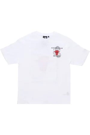 New Era Top, Herre, Hvid, XL, Bomuld, Chicago Bulls Grafisk Tee Hvid/Sort