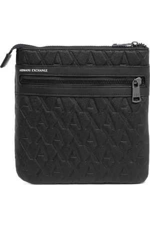 Armani Exchange Taske, Herre, Sort, ONE SIZE, Polyester, Logo Crossbody Taske med Justerbar Strop