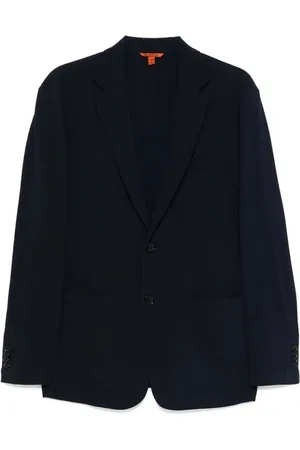 BARENA Jakke, Herre, Blå, XL, Linned, Blåt Linned Viskose Blazer