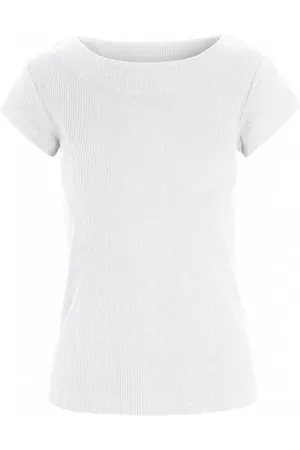 Bitte Kai Rand Top, Dame, Hvid, 2XL, Bomuld, Ribbet T-shirt