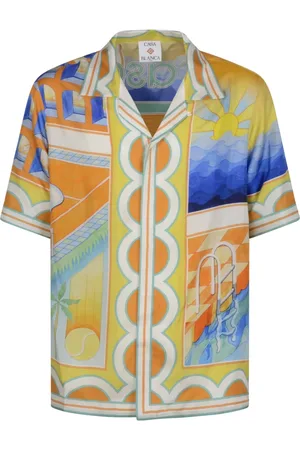 Casablanca Skjorte, Herre, Flerfarvet, L, Surreal Pool Silk Twill Skjorte