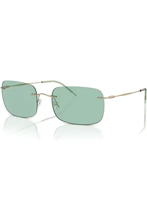 Giorgio Armani Tilbehør, Herre, Flerfarvet, 58 MM, Uld, Matte Pale Gold/Green Solbriller