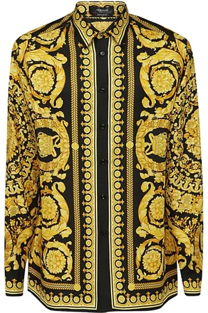VERSACE Skjorte, Herre, Flerfarvet, M, Sort Skjorte Kollektion