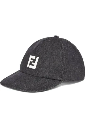Fendi Tilbehør, Herre, Sort, ONE SIZE, Bomuld, Sort baseballkasket med FF-logo