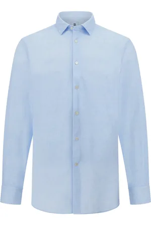 Boggi Milano Skjorte, Herre, Blå, S, Nylon, Slim Fit Stretch Nylon Skjorte