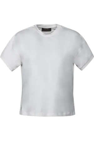 MOORER Top, Dame, Hvid, XS, Bomuld, Ligea-Jbi