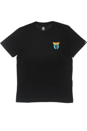 Element Top, Herre, Sort, XL, Bomuld, Sort Herre Tee med Logo Broderi