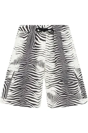 Roberto Cavalli Badetøj, Herre, Sort, 2XL, Zebra Print Badeshorts