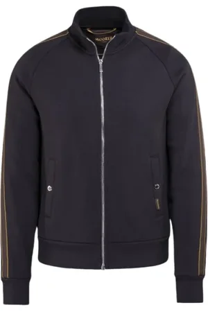 MOORER Sweathshirts & Hoodies, Herre, Blå, L, Bomuld, Jaiden Felpa-Sft