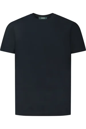 ZANONE Top, Herre, Blå, XL, Bomuld, Blå Bomuld Crêpe T-shirt