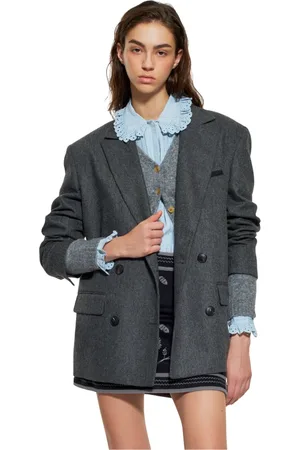 Antik Batik Jakke, Dame, Grå, M, Bomuld, Enrico blazer jakke
