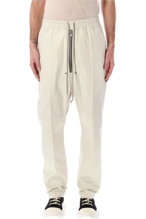 Rick Owens Bukser, Herre, Hvid, M, Bomuld, Hvide Bomuldsblandede Dinge Bukser