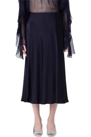 Alberta Ferretti Nederdel, Dame, Blå, S, Satin, Satin Nederdel