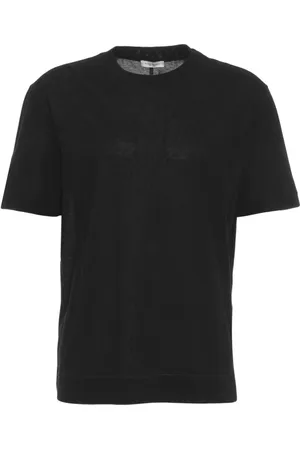Paolo Pecora Top, Herre, Sort, XL, Bomuld, Sort Jersey T-shirt med Logo Tag