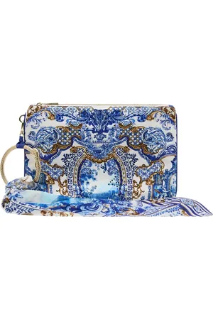 Camilla Taske, Dame, Blå, ONE SIZE, Blå og Gul Ring Tørklæde Clutch