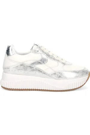 Voile blanche Sko, Dame, Grå, 37 EU, Læder, Sølv Urban Sneaker med Metaldetaljer