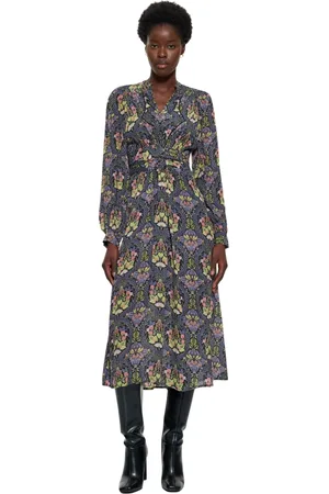 Antik Batik Kjole, Dame, Flerfarvet, M, Uld, Eros print maxi kjole