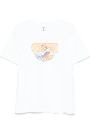 Casablanca Top, Herre, Hvid, XL, Bomuld, Surf Motif Print T-shirt